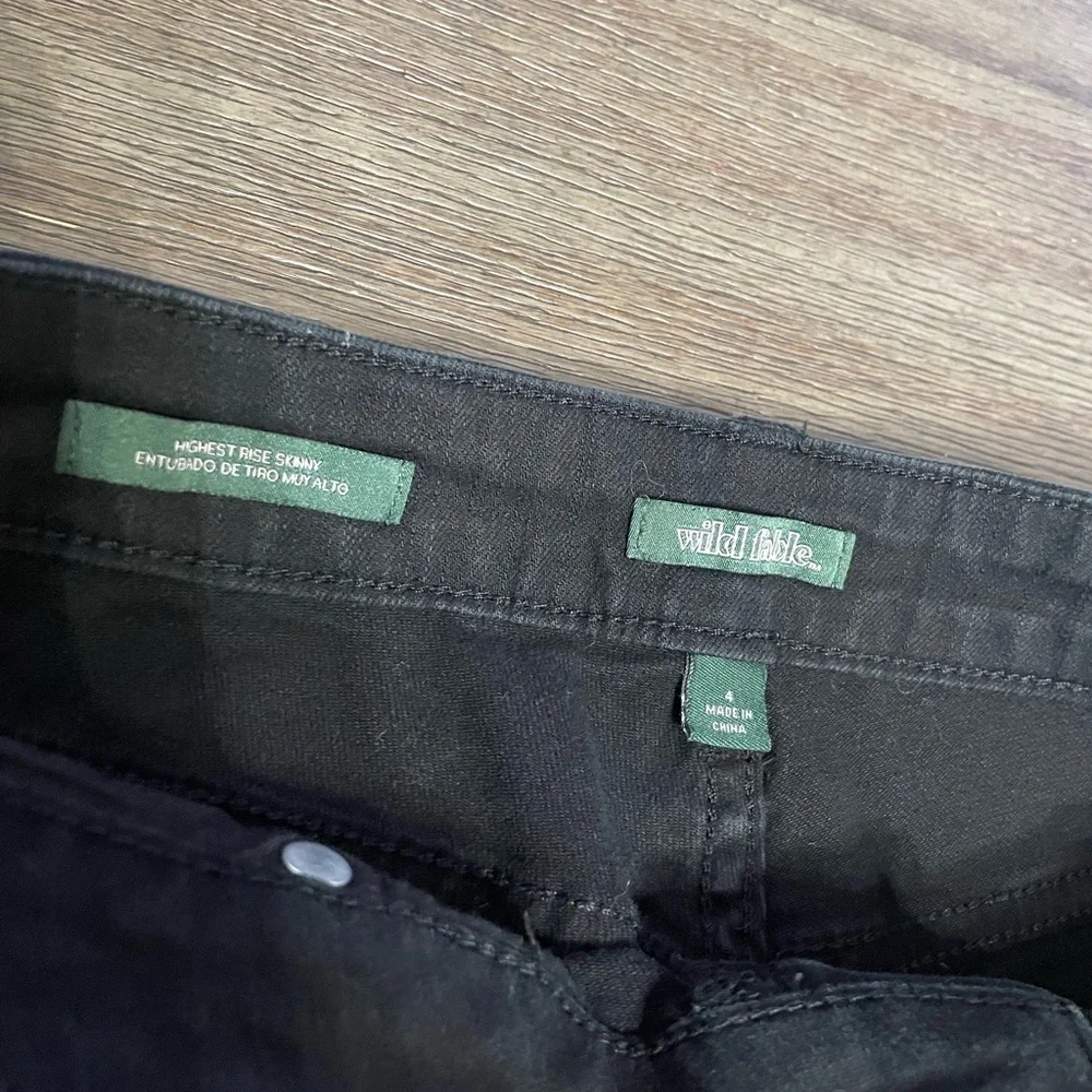 Wild Fable Black Distressed Skinny Jeans 4 - Picture 3 of 5